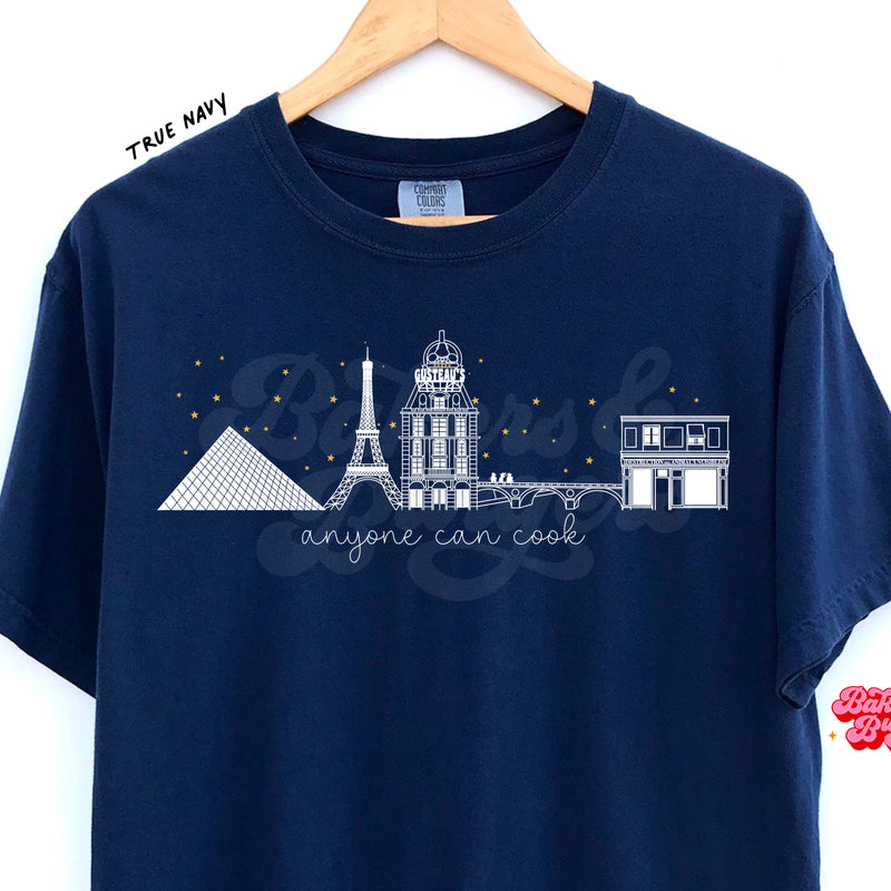 Anyone Can Cook Icons - Navy Comfort Colors Tee