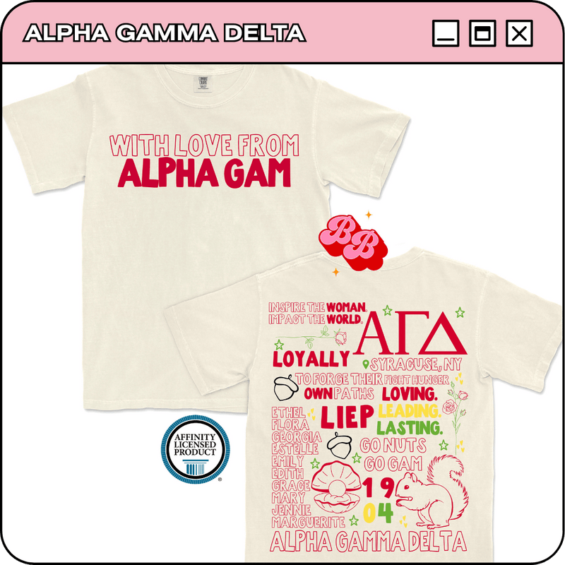 With Love from Alpha Gam - Ivory Comfort Colors Tee