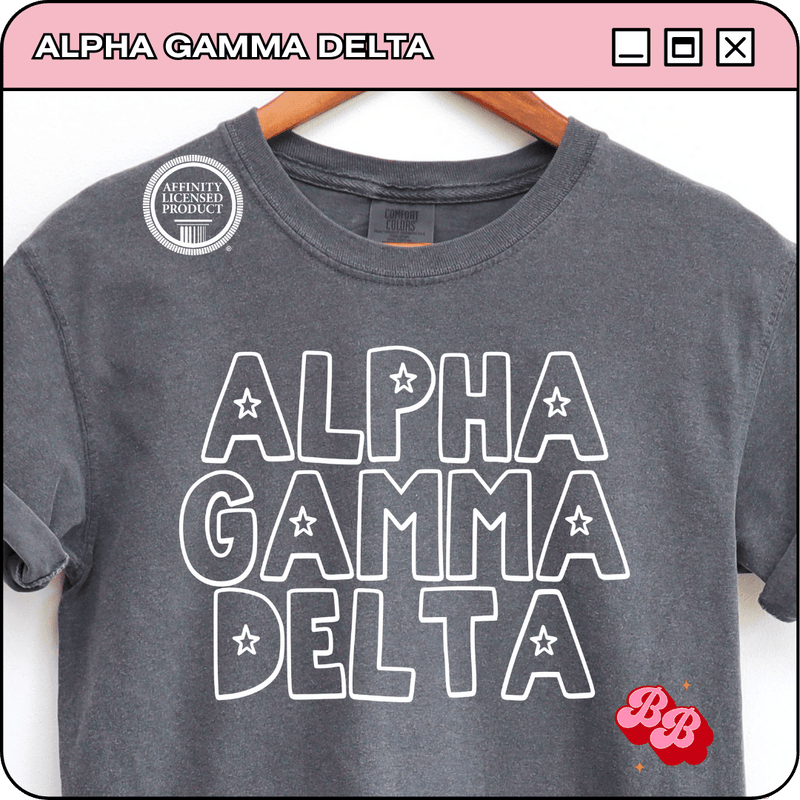 Star of Greek Row: Alpha Gamma Delta - Iconic Puff Comfort Colors Tee