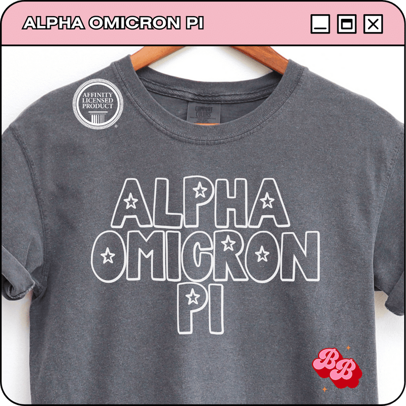 Star of Greek Row: Alpha Omicron Pi - Iconic Puff Comfort Colors Tee