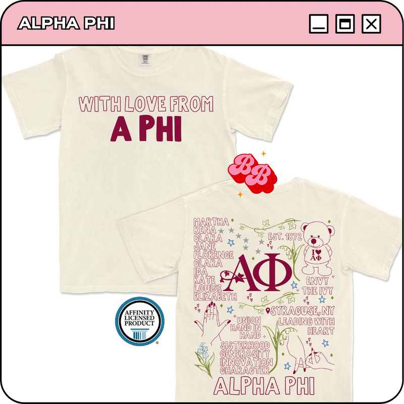 With Love from A Phi - Ivory Comfort Colors Tee