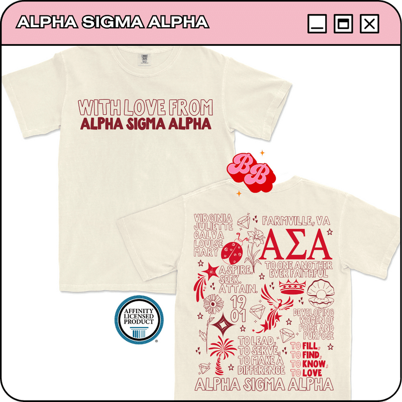 With Love from Alpha Sigma Alpha - Ivory Comfort Colors Tee