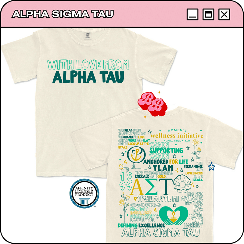 With Love from Alpha Tau - Ivory Comfort Colors Tee