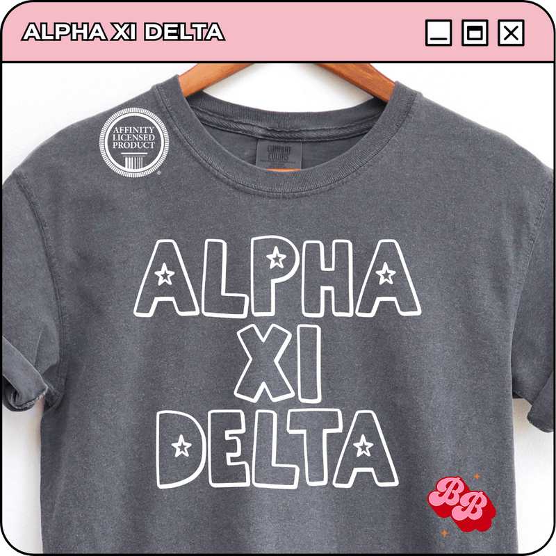 Star of Greek Row: Alpha Xi Delta - Iconic Puff Comfort Colors Tee