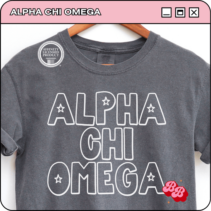 Star of Greek Row: Alpha Chi Omega - Iconic Puff Comfort Colors Tee