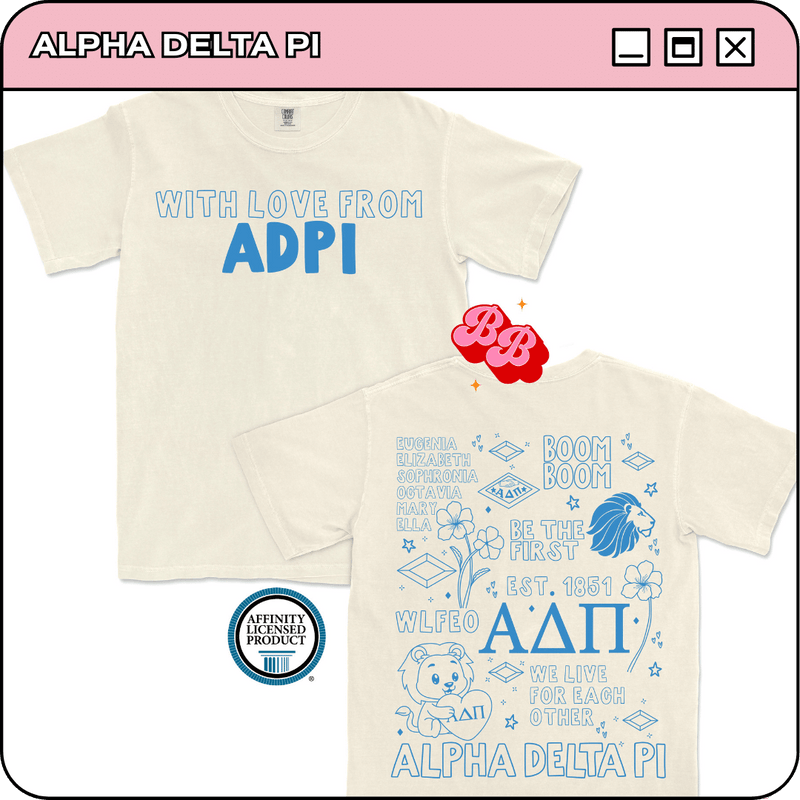 With Love from ADPI - Ivory Comfort Colors Tee