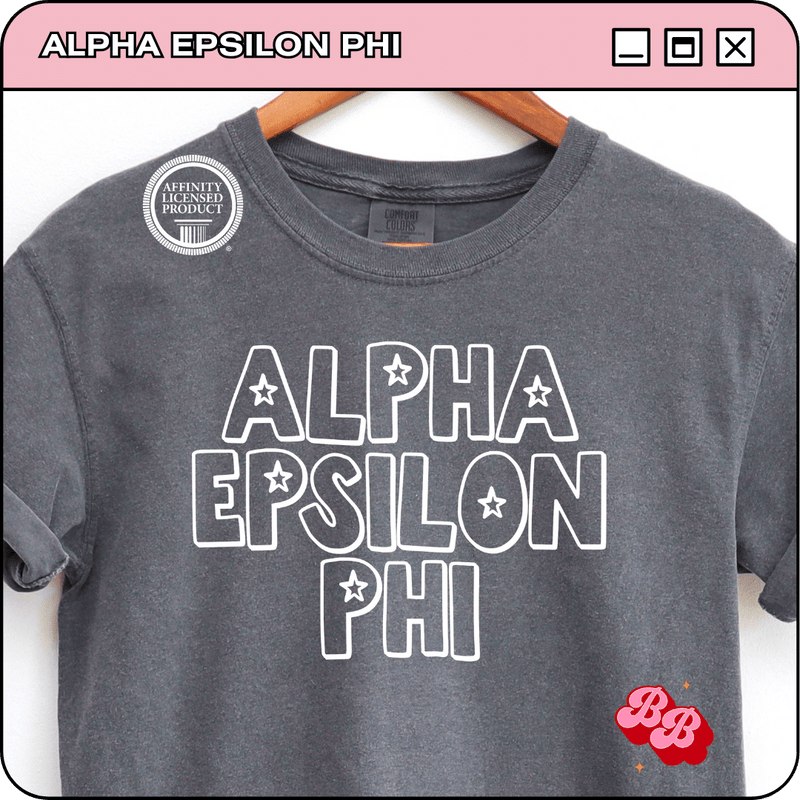 Star of Greek Row: Alpha Epsilon Phi - Iconic Puff Comfort Colors Tee