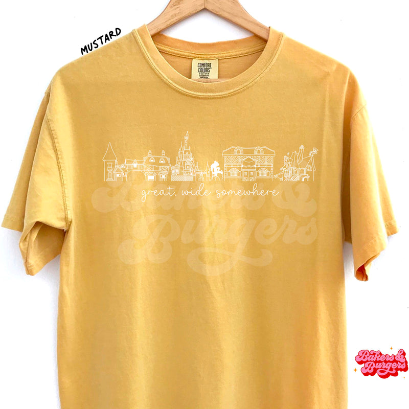 Great, Wide Somewhere Icons - Mustard Comfort Colors Tee