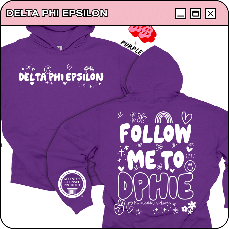 Follow Me to DPhiE- Iconic Puff Hoodie