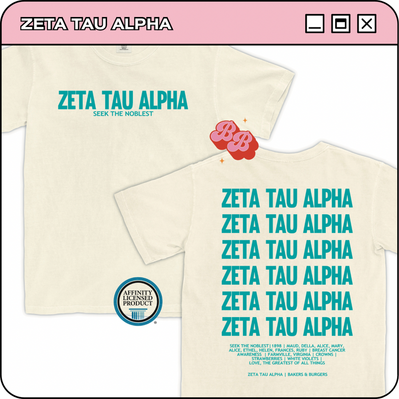 Zeta Tau Alpha: Live on Tour - Ivory Comfort Colors Tee