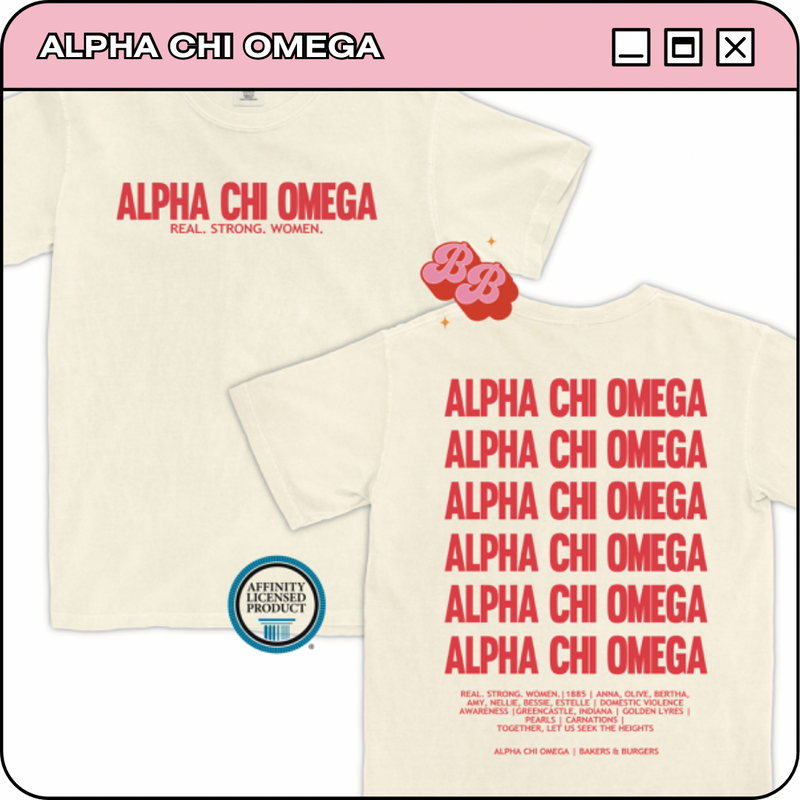 Alpha Chi Omega: Live on Tour - Ivory Comfort Colors Tee
