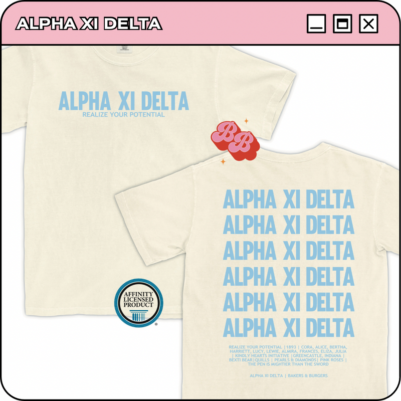 Alpha Xi Delta: Live on Tour - Ivory Comfort Colors Tee