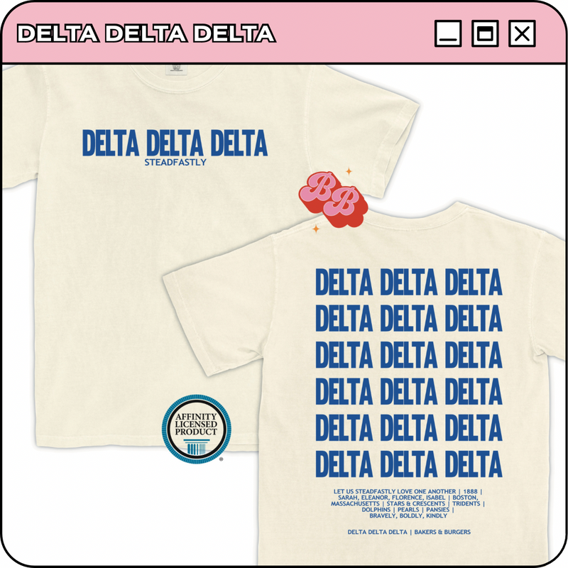Delta Delta Delta: Live on Tour - Ivory Comfort Colors Tee