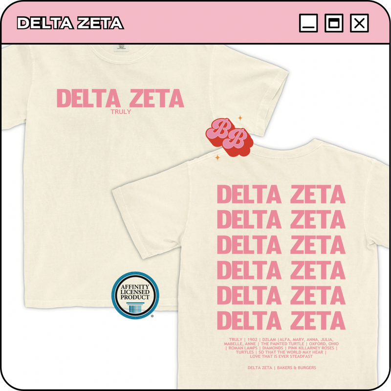 Delta Zeta: Live on Tour - Ivory Comfort Colors Tee
