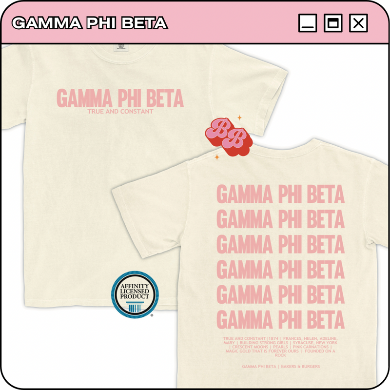 Gamma Phi Beta: Live on Tour - Ivory Comfort Colors Tee
