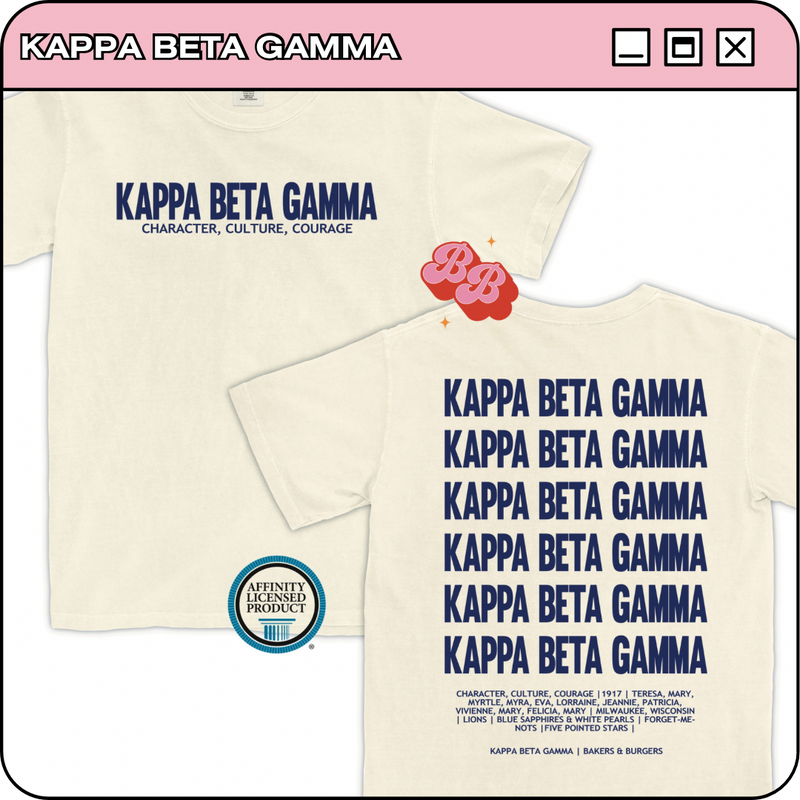 Kappa Beta Gamma: Live on Tour - Ivory Comfort Colors Tee