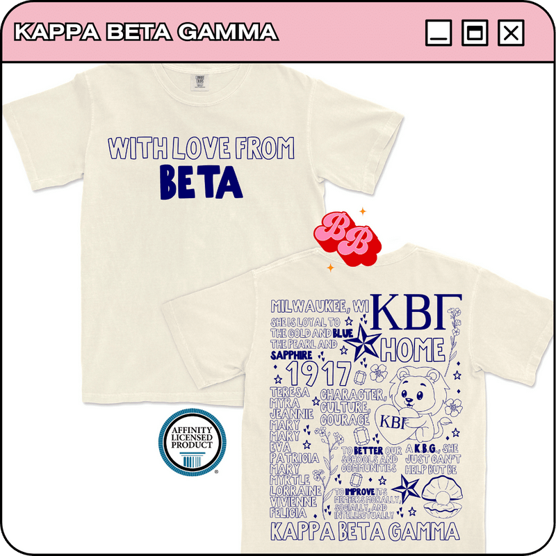 With Love from Beta - Ivory Comfort Colors Tee