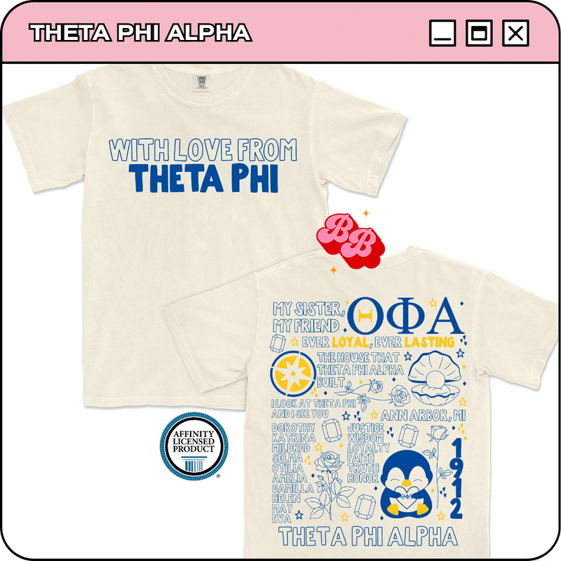 With Love from Theta Phi - Ivory Comfort Colors Tee