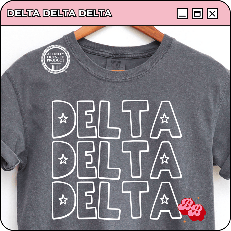 Star of Greek Row: Delta Delta Delta - Iconic Puff Comfort Colors Tee