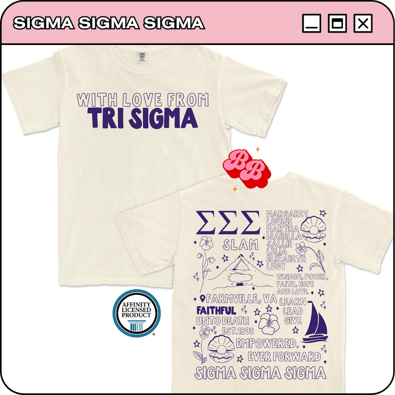 With Love from Tri Sigma - Ivory Comfort Colors Tee