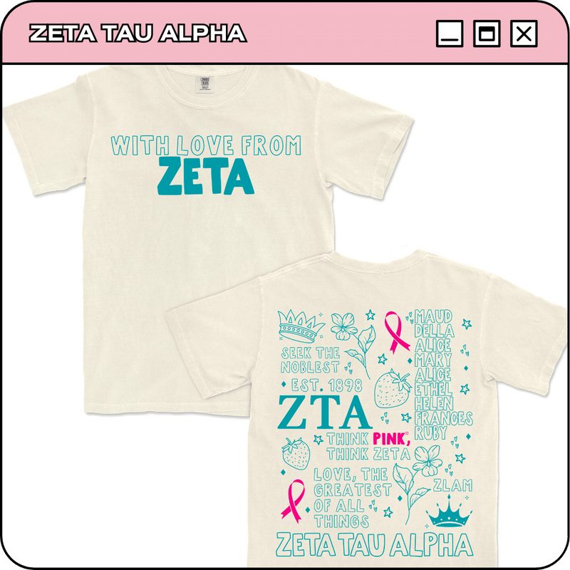 With Love from Zeta - Ivory Comfort Colors Tee