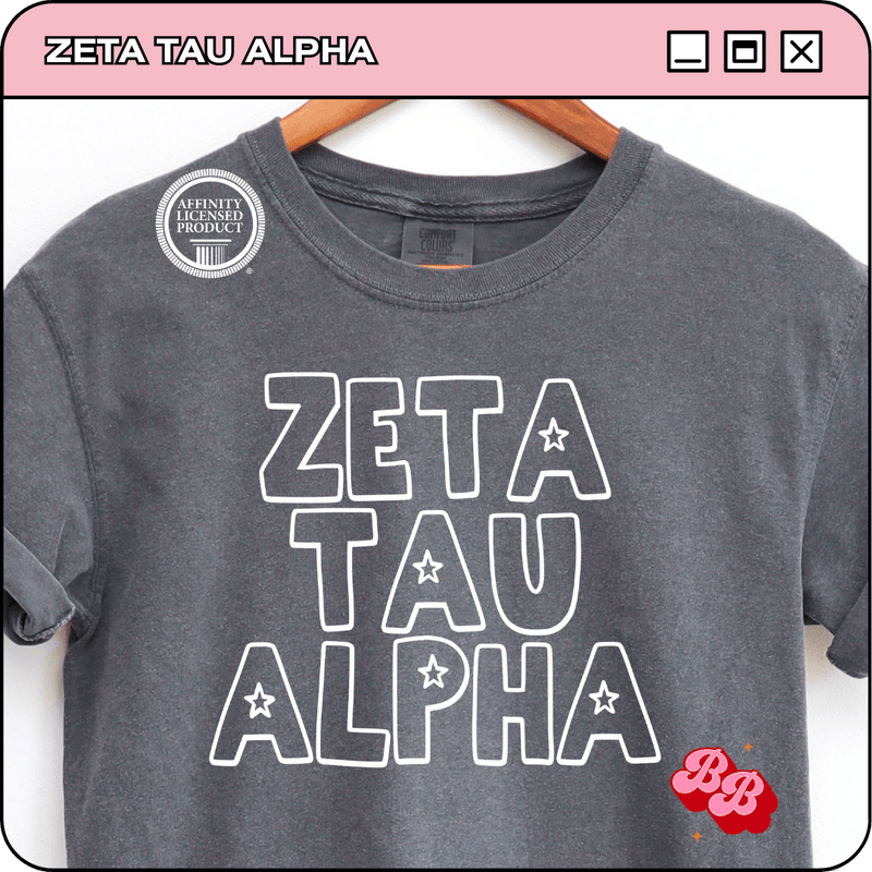 Star of Greek Row: Zeta Tau Alpha - Iconic Puff Comfort Colors Tee