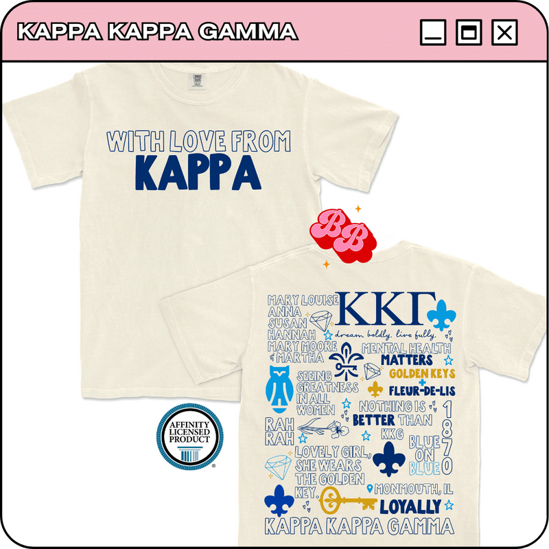 With Love from Kappa - Ivory Comfort Colors Tee