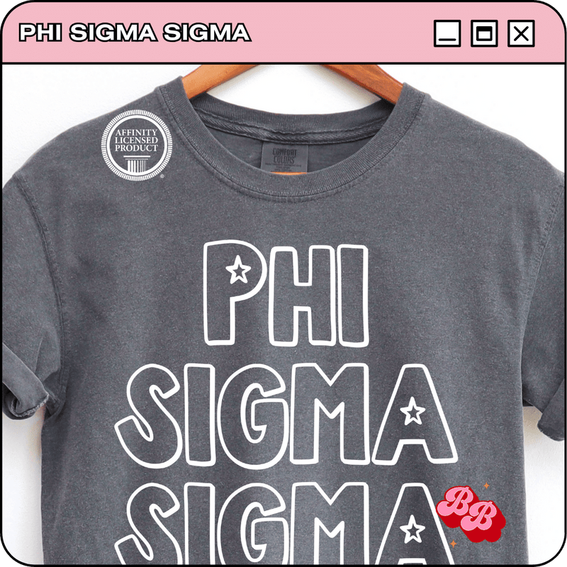 Star of Greek Row: Phi Sigma Sigma - Iconic Puff Comfort Colors Tee