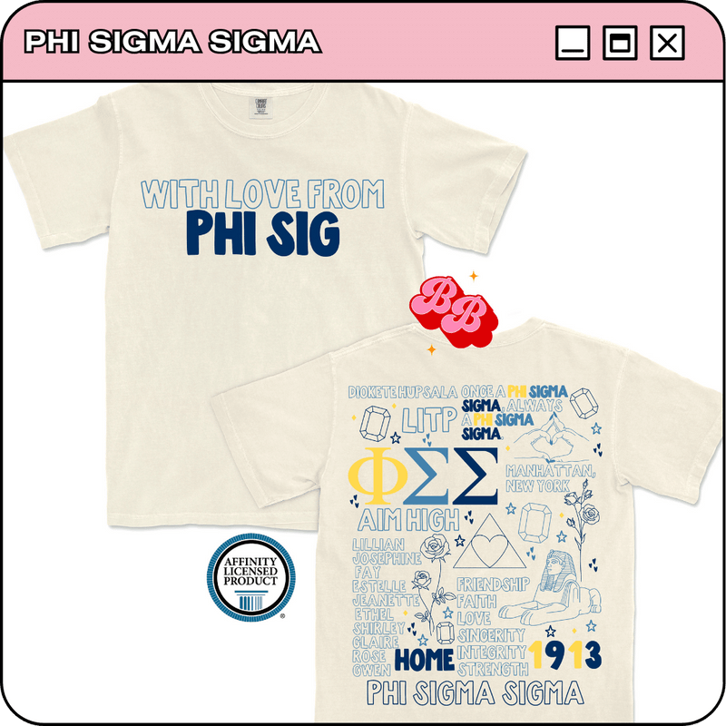 With Love from Phi Sig - Ivory Comfort Colors Tee