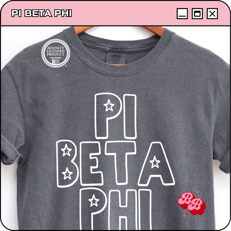 Star of Greek Row: Pi Beta Phi - Iconic Puff Comfort Colors Tee