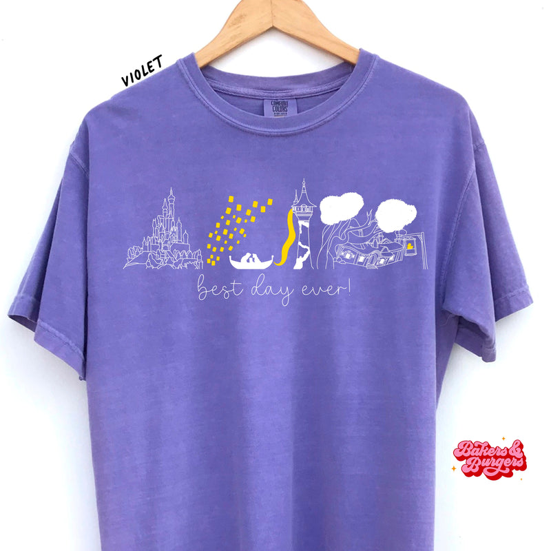 Best Day Ever Icons - Purple Comfort Colors Tee