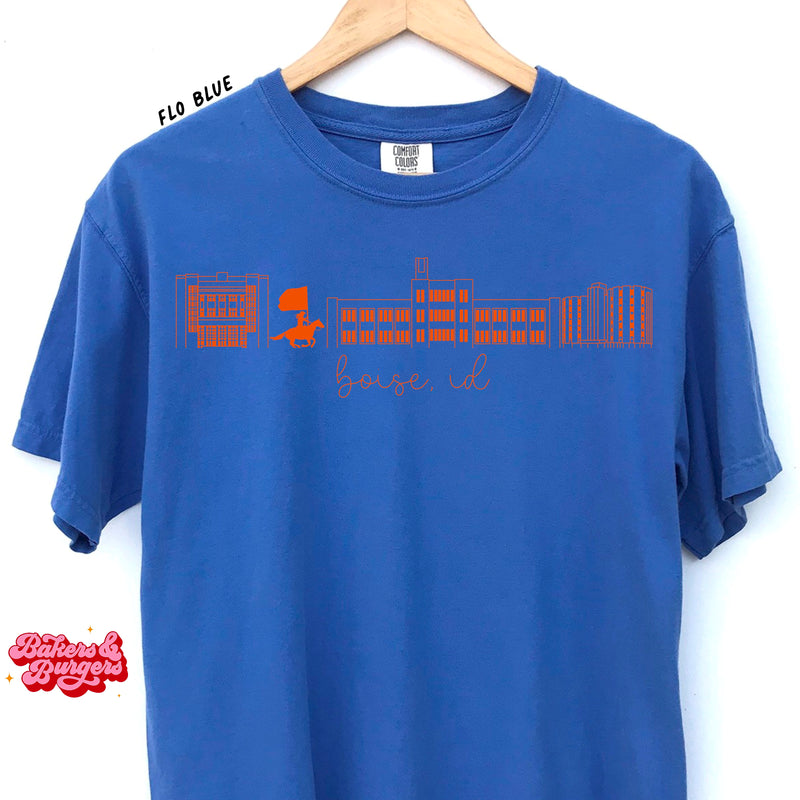 Boise State Icons - Blue Comfort Colors Tee/ Crew