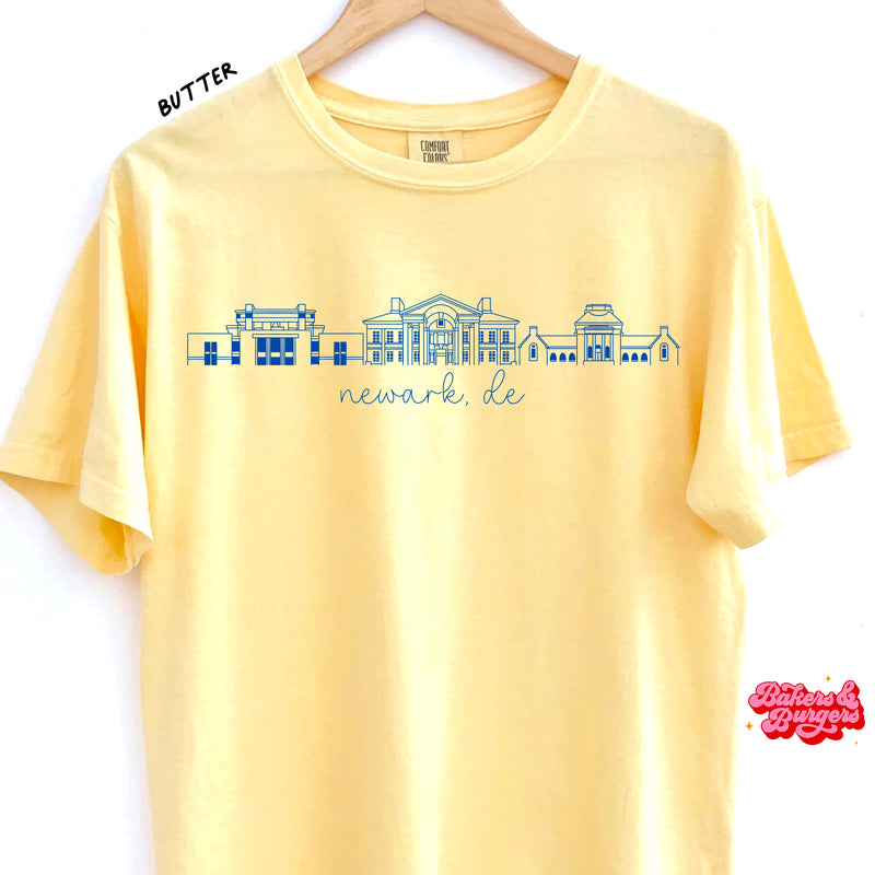 Delaware Icons - Yellow Comfort Colors Tee/ Crew