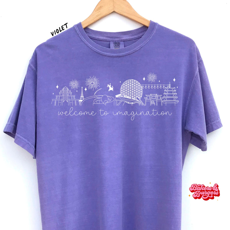 Welcome to Imagination Icons - Purple Comfort Colors Tee