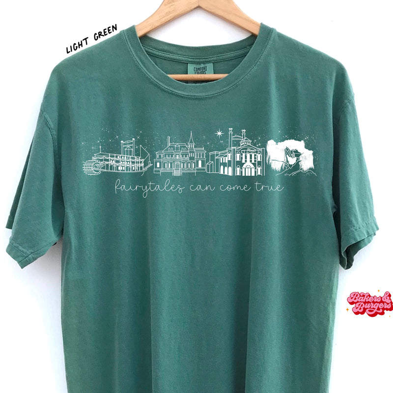 Fairytales Can Come True Icons - Green Comfort Colors Tee