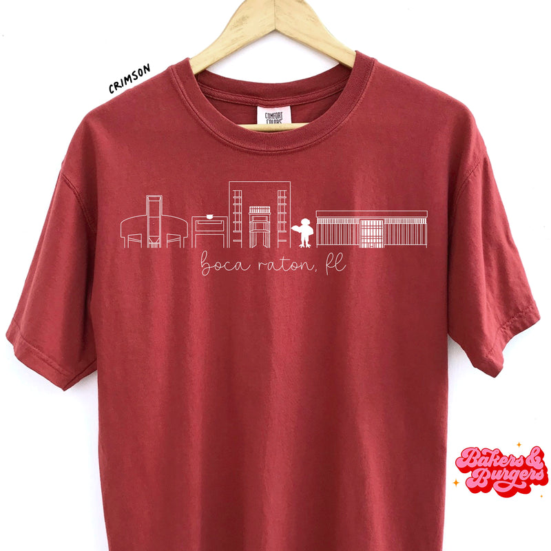 Florida Atlantic Icons - Red Comfort Colors Tee