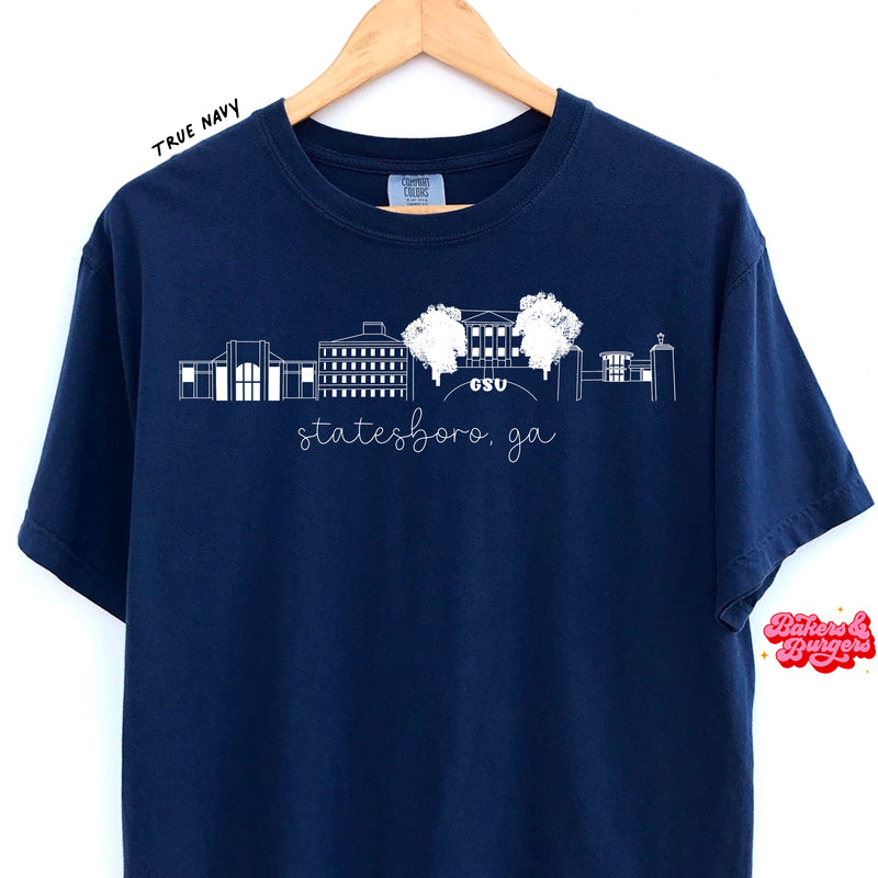 Georgia Southern Icons - Navy Comfort Colors Tee