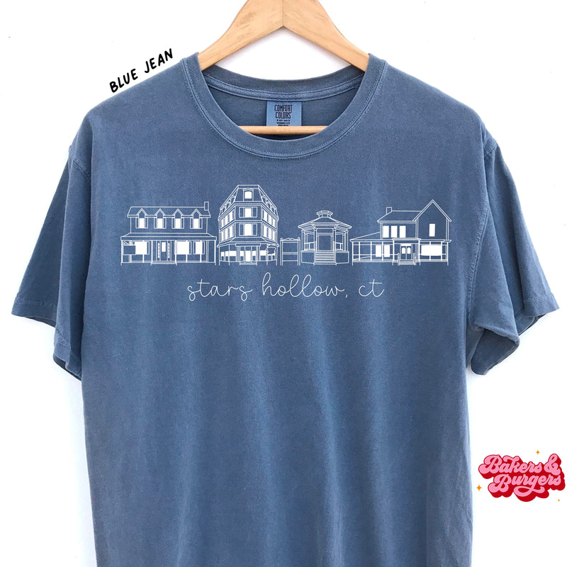 Stars Hollow Icons - Blue Comfort Colors Tee