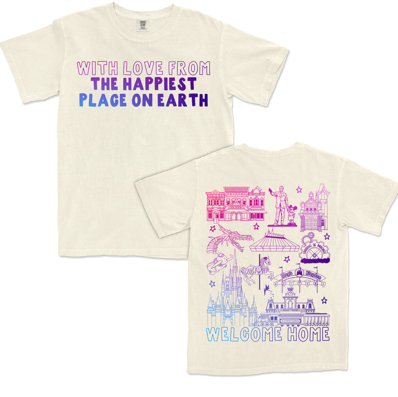 With Love from the Happiest Place on Earth - Ivory Comfort Colors Tee