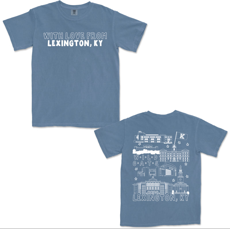 With Love from Lexington, KY - Blue Comfort Colors Tee