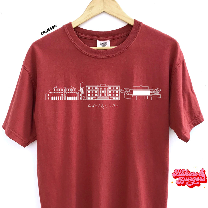Iowa State Icons - Red Comfort Colors Tee