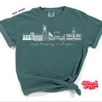 Michigan State Icons - Green Comfort Colors Tee