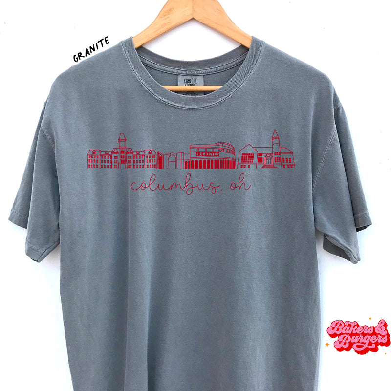 Ohio State Icons - Gray Comfort Colors Tee