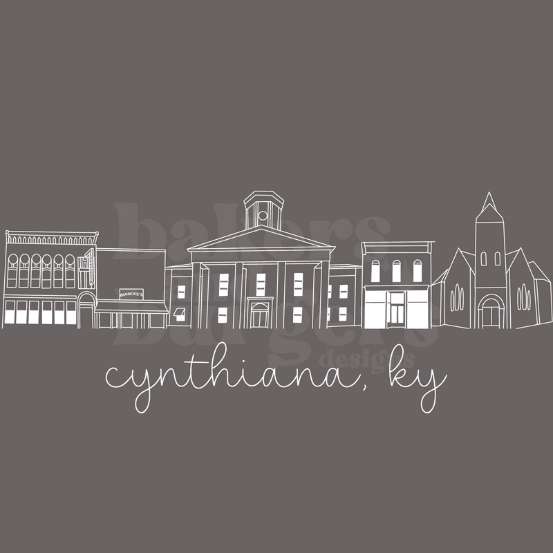 Cynthiana Icons - Gray Comfort Colors Tee