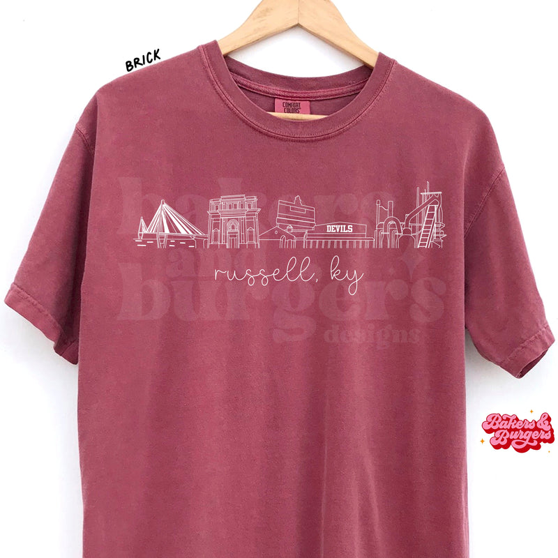 Russell Icons - Maroon Comfort Colors Tee