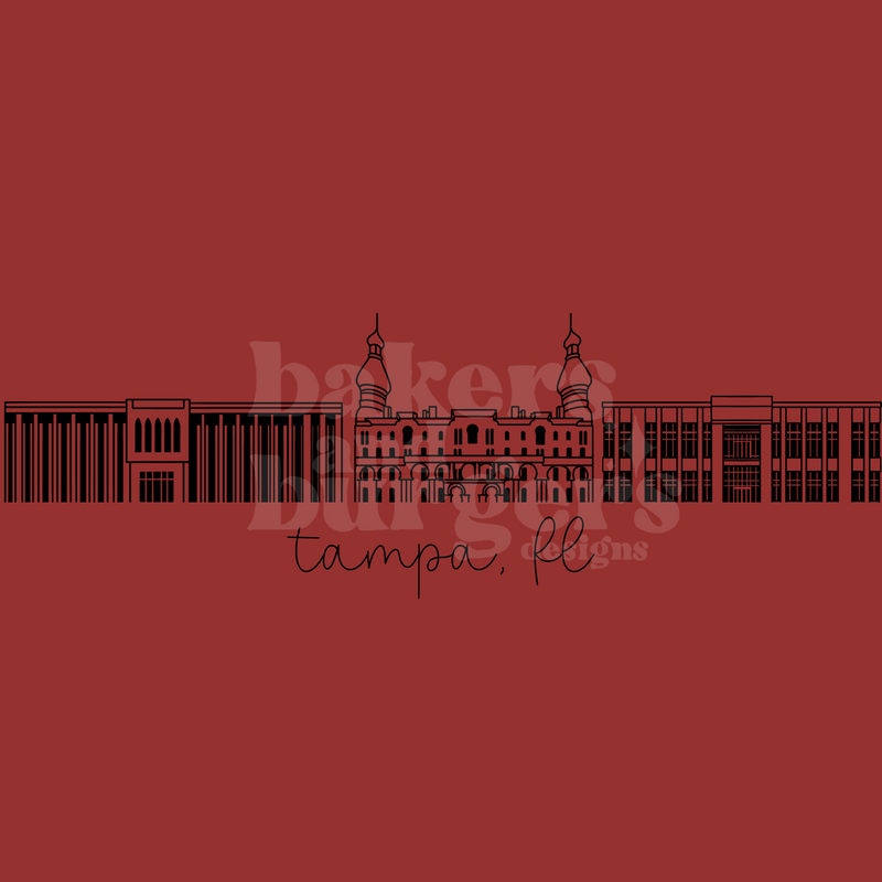 Tampa Icons - Red Comfort Colors Tee/ Crew