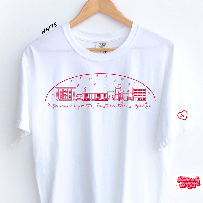 Life in the Suburbs Icons - White Comfort Colors Tee/ Crew