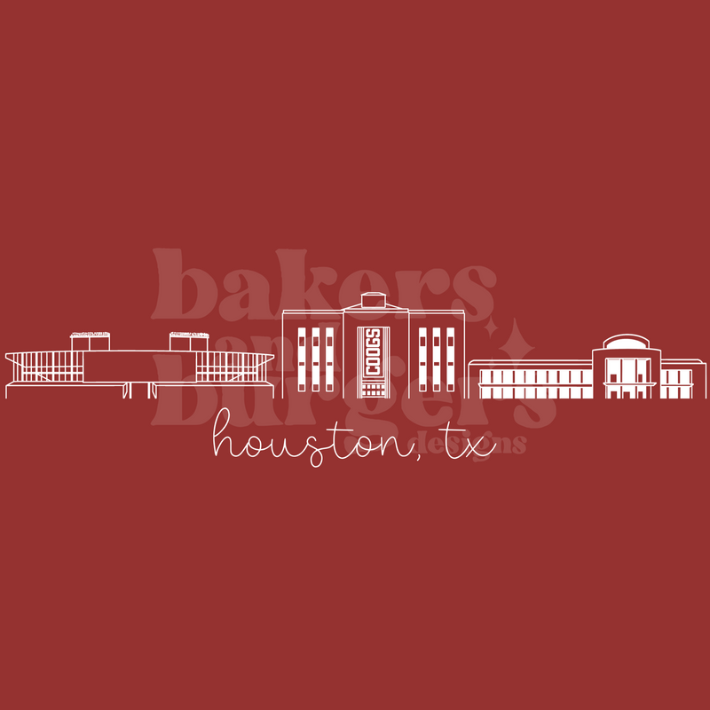 Houston Icons - Red Comfort Colors Tee