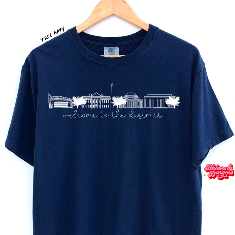 Washington D.C (city) Icons - Navy Comfort Colors Tee