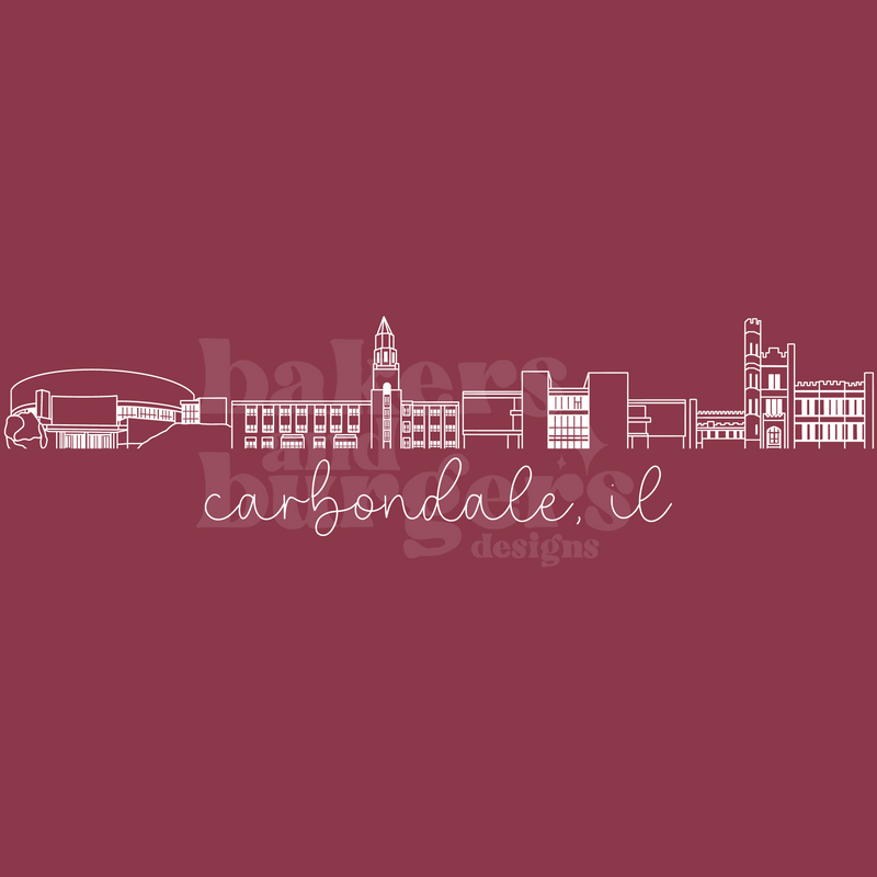 Southern Illinois Carbondale Icons - Brick Comfort Colors Tee/ Crew